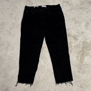 Women's Black Raw-Hem Jeans